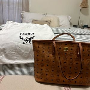 MCM tote. 11 x 17. Tan. Like new!